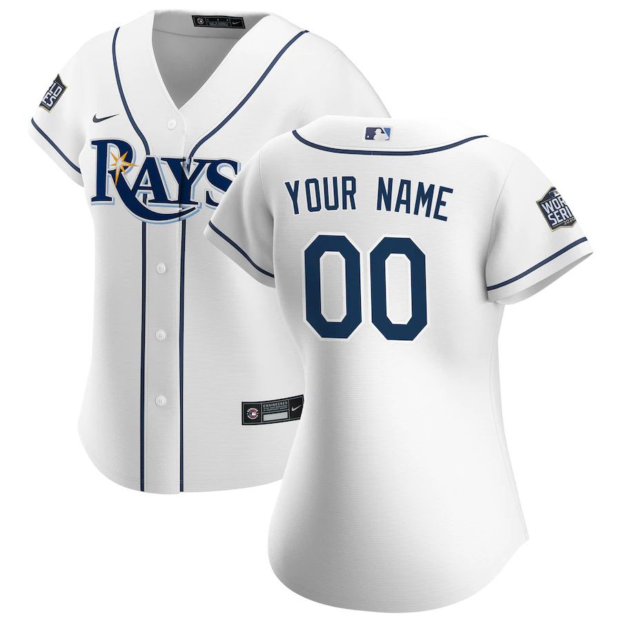 Womens Tampa Bay Rays Nike White 2020 World Series Bound Custom Replica MLB Jerseys->customized mlb jersey->Custom Jersey